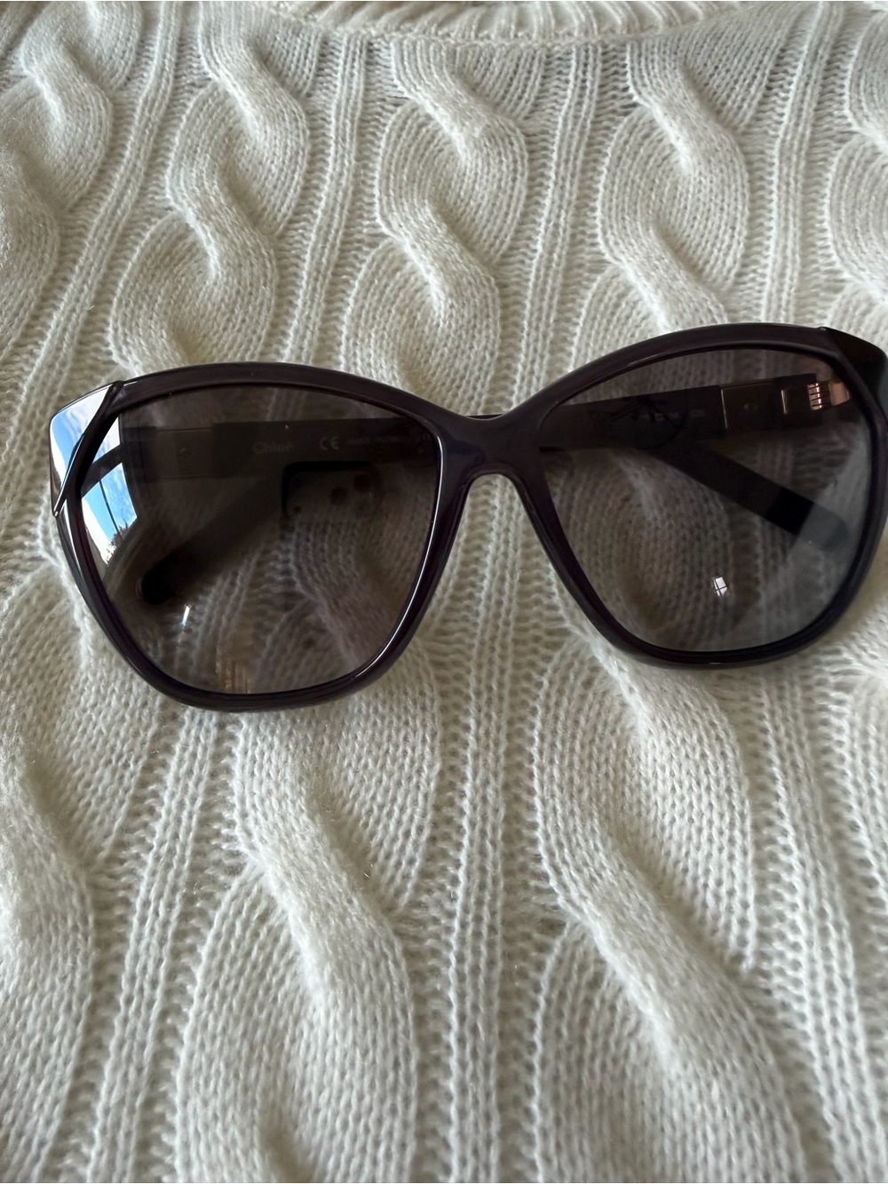 Chloe Women's Oversized Sunglasses - Dark Brown Frame, Gradient Gray Lenses